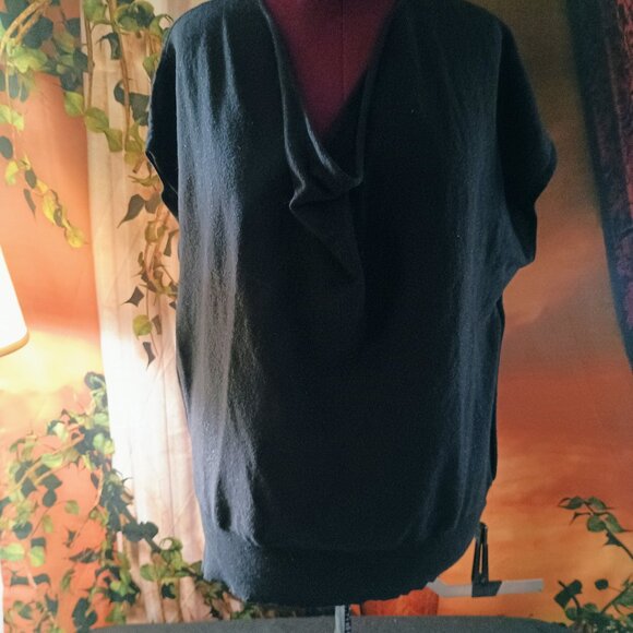 GUC: Worthington Sze 2X Black Cowl Neck Dolman Sleeve Blouse - Picture 1 of 5